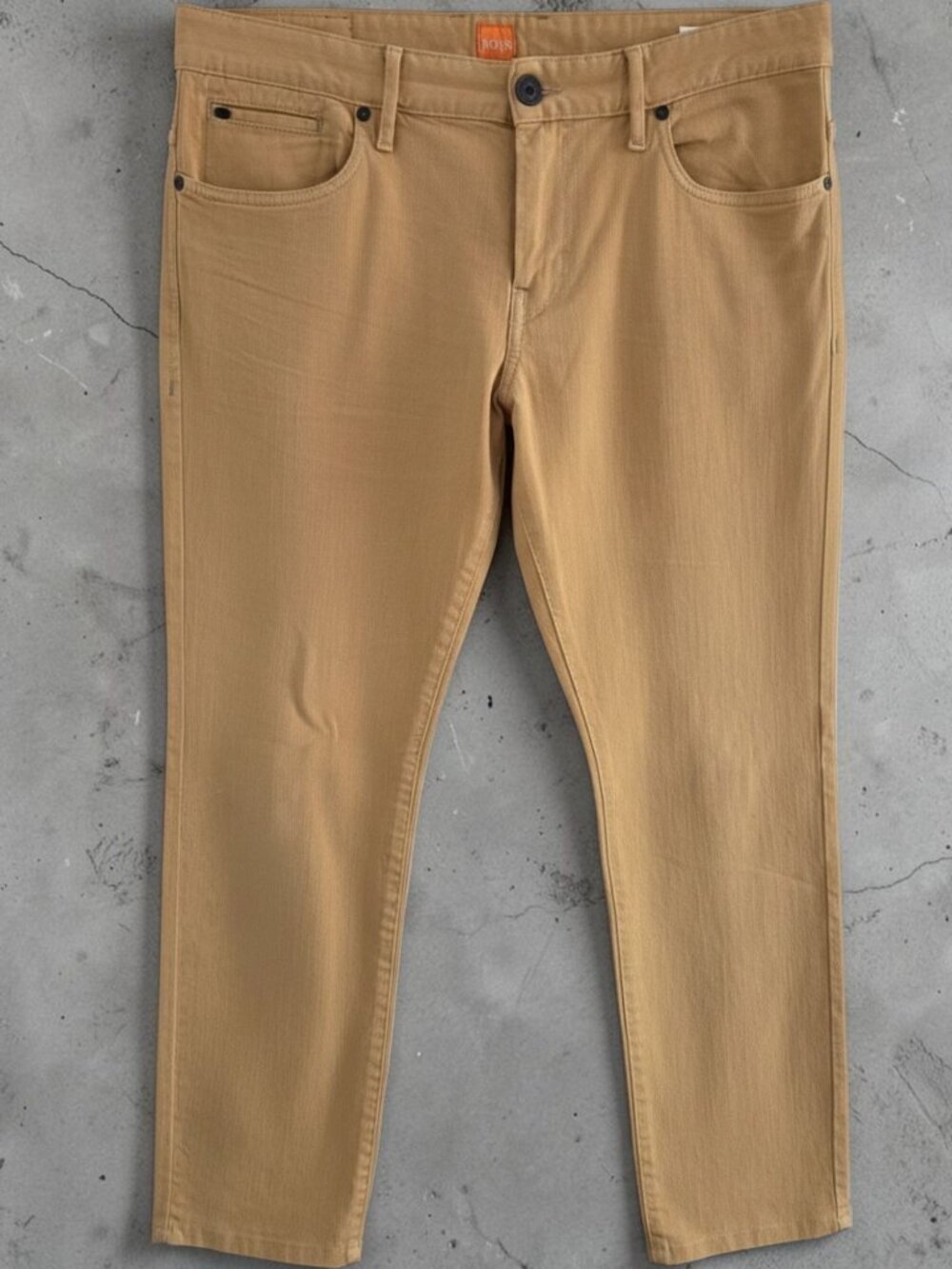 Hugo Boss Orange Mens Slim-Fit Tan Chino Pants Casual Modern Design